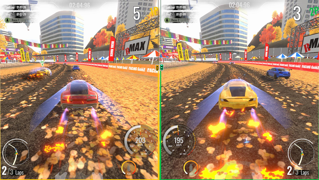 Race head-to-head. 
Photo-finish moments.